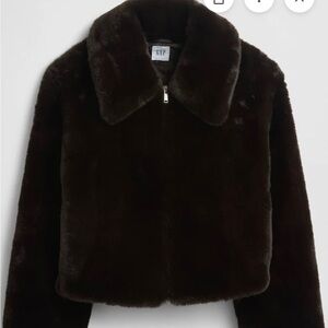 GAP Outlet Chocolate Faux Fur Coat